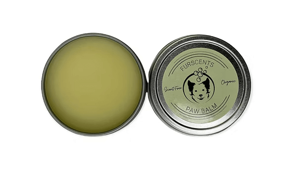FurScents Protective Paw Balm open tin